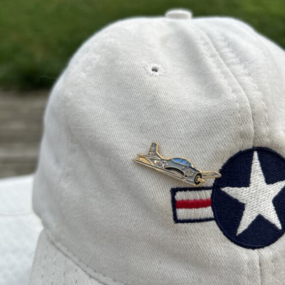 NASM National Air And Space Museum Hat Cap Adjustable White American Star W Pins - Picture 3 of 6